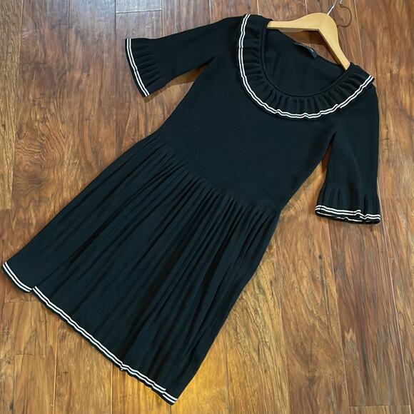 MARC JACOBS Pleated Sweater Dress Black No Size Small S - Picture 2 of 12